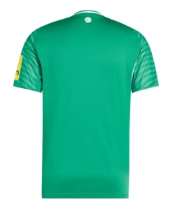 Adidas Newcastle United Away Kit 25/26 back view, green color, v-neck collar, short sleeves, without name or number.