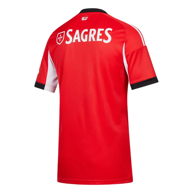 Back view of the adidas Benfica Home Kit 25/26 with crewneck collar and short sleeves, no name or number.