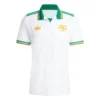 Adidas AS Roma Third Kit 25/26 in white with green and yellow accents, polo collar, short sleeves, front view.