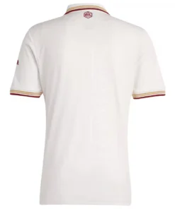 Adidas Arsenal Third Jersey 25/26 in Cloud White with short sleeves, polo collar, back view, no name or number.