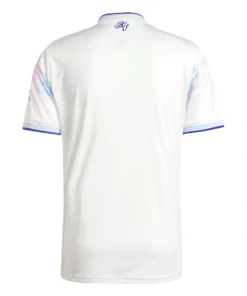 Back view of adidas Aston Villa Third Kit 25/26 in white, crewneck, short sleeves, no name or number.