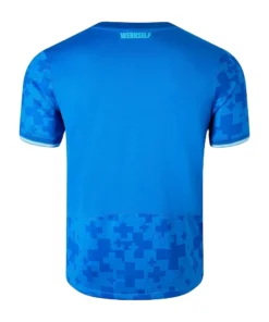 Back view of New Balance Bayer Leverkusen Third Kit 25/26 in blue, short sleeves, no name or number.