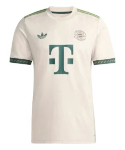 Adidas Bayern Munich Oktoberfest Kit 25/26 in beige, crewneck, short sleeves, front view.