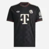 Bayern Munich Third Kit 25/26 by Adidas in black, crewneck, short sleeves, front view.