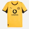 PUMA Borussia Dortmund Cup Kit 25/26 in Yellow Sizzle, crewneck, short sleeves, front view.