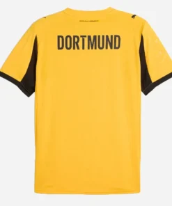 Borussia Dortmund Cup Kit 25/26 by PUMA, Yellow Sizzle jersey, crewneck, short sleeves, back view, no name or number.
