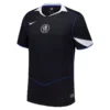 Nike Chelsea Third Kit 25/26 in Black with silver and blue accents, retro club crest, short sleeves, front view.