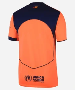 Back view of Nike Barcelona Third Kit 25/26 in bright orange, short sleeves, no name or number.
