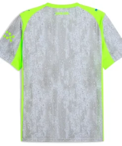 PUMA Manchester City Third Kit 25/26 in silver grey with short sleeves, crewneck, back view, no name or number.