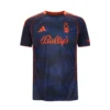 Front view of adidas Nottingham Forest Third Kit 25/26 in navy with black pattern, short sleeves, crewneck.
