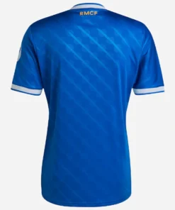 Blue Adidas Real Madrid Third Kit 25/26, short sleeves, crewneck, back view without name or number.