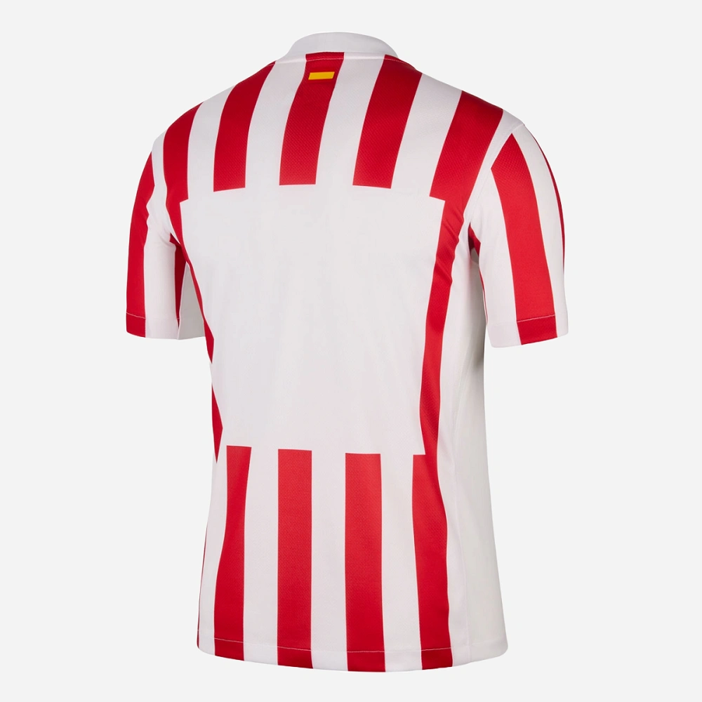 Nike Atletico Madrid Home Kit 25/26, back view, red-and-white stripes, short sleeves, no name or number.