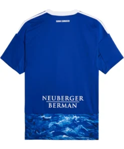 Adidas Como Home Kit 25/26 in royal blue, crewneck, short sleeves, back view with no name or number.