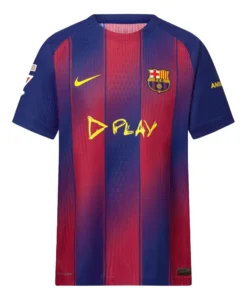 Nike FC Barcelona x Ed Sheeran Home Kit 25/26, front view, iconic blaugrana colors, crewneck, short sleeves.