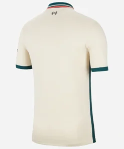 Back view of Nike Liverpool Away Kit 21/22 in stone white, short sleeves, no name or number.