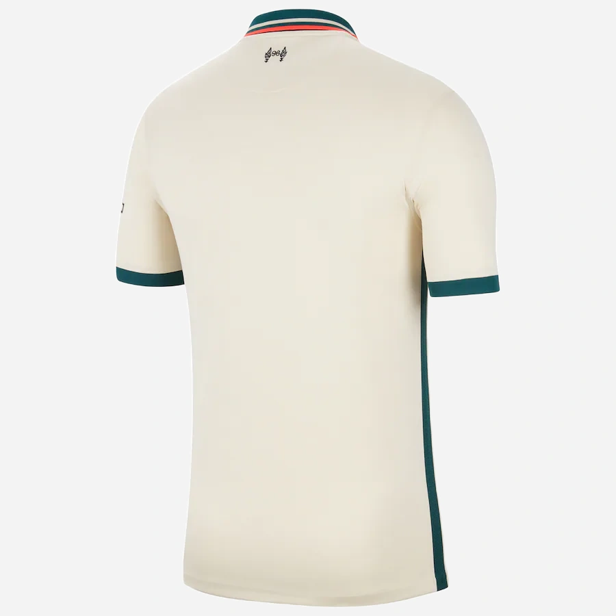 Back view of Nike Liverpool Away Kit 21/22 in stone white, short sleeves, no name or number.