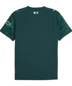 PUMA Manchester City Fourth Kit 25/26, dark green with short sleeves, back view, no name or number.