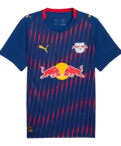 PUMA RB Leipzig Away Kit 25/26, front view, deep navy, crewneck collar, short-sleeved design.