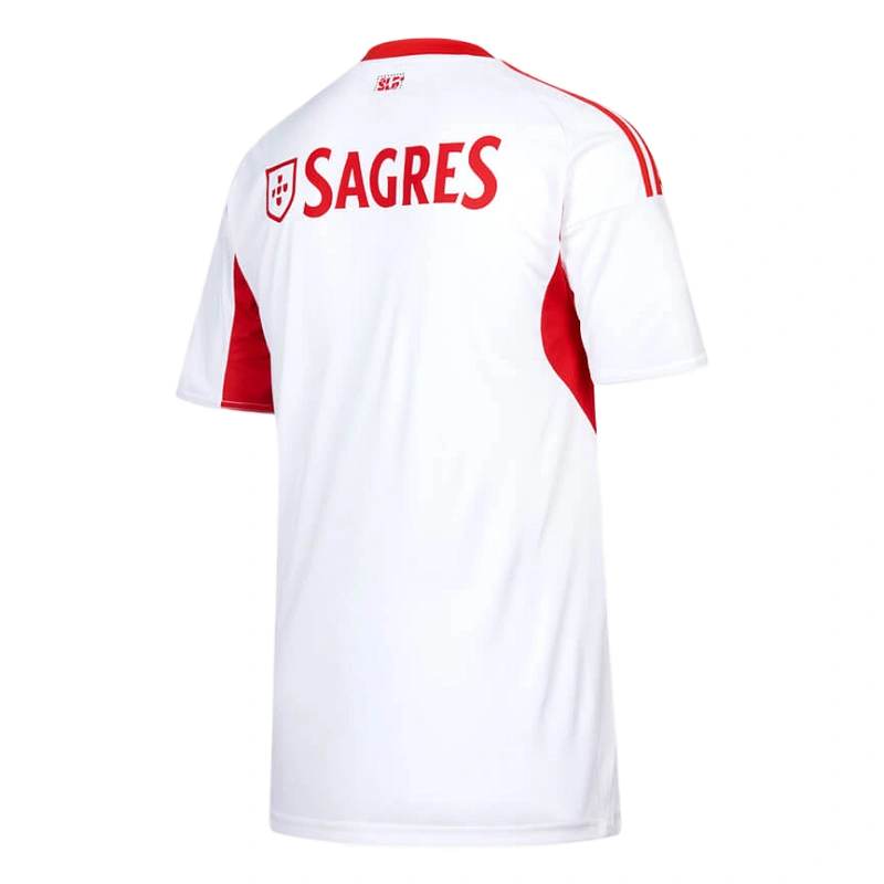 Back view of the adidas SL Benfica Third Kit 25/26 in white with v-neck and short sleeves, no name or number.