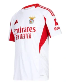 Front view of the SL Benfica Third Kit 25/26 by adidas in white with v-neck and short sleeves.