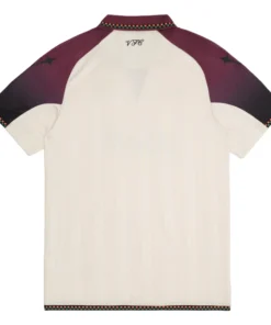 Venezia FC Away Kit 25/26 in cream with burgundy and black details, short sleeves, back view, no name or number.
