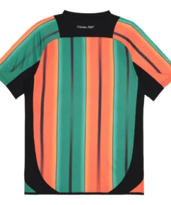 Venezia Third Kit 25/26, orange and green stripes, short sleeves, back view, no name or number.