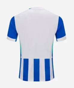 Back of Brighton Home Kit 25/26 by Nike, blue and white stripes, short sleeves, V-neck, no printed name or number.