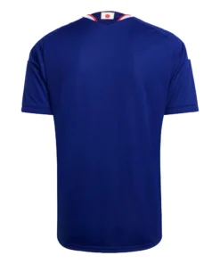 Back view of Adidas Japan Home Kit 2026, Japan Blue with Ash Blue accents, short sleeves, no name or number.