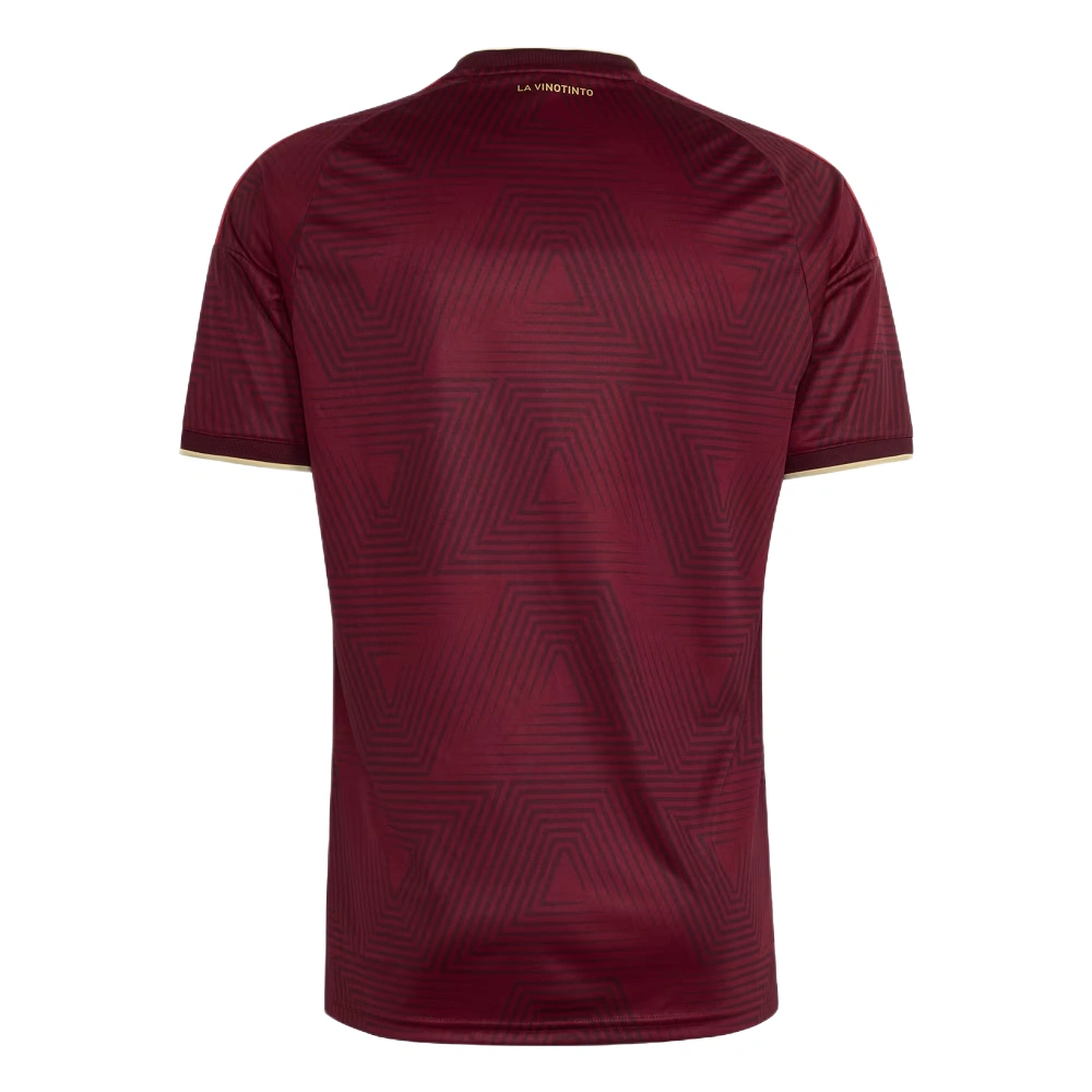 Back view of adidas Venezuela Home Jersey 2026, burgundy base, short sleeves, no name or number.