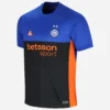 Inter Milan 25/26 Fourth Kit in black and Hyper Blue with Safety Orange accents.
