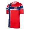 Norway Home Kit 2026 by Nike, front view in red with navy cross, short sleeves, crewneck.