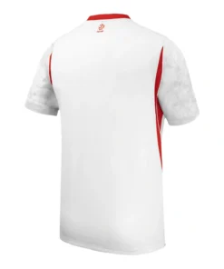 Back view of the Poland Home Kit 2026 in bright white with red side panels, no name or number.