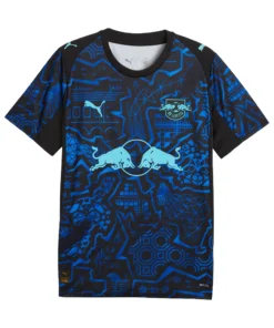 Front view of RB Leipzig Special Kit 25/26 by PUMA with dark blue and black graphic design.