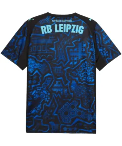 Back view of RB Leipzig Special Kit 25/26 by PUMA with dark graphic pattern and glowing details.