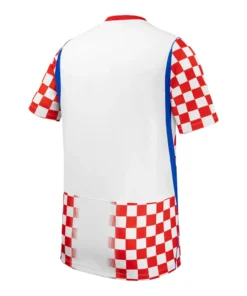 Back view of Croatia Home Kit 2026 by Nike in red-and-white checkered pattern with short sleeves, no name or number.