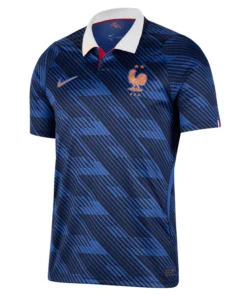France Home Kit 2026 by Nike, front view in iconic blue with heritage-inspired collar and short sleeves.