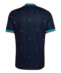 Germany Away Kit 2026 by adidas, back view, deep blue design with subtle light blue detailing, no name or number.