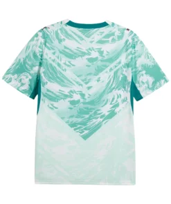 Back view of Portugal Away Kit 2026 by PUMA, white base with lagoon green accents, short sleeves, no name or number.