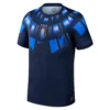 Uruguay Away Jersey 2026 by Nike, front view in deep navy with bold orange and blue accents, crewneck and short sleeves.