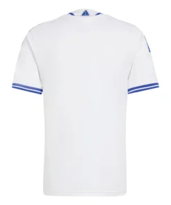 Back view of the white Greece Home Kit 2026 with no name or number and a ship graphic on the back collar.