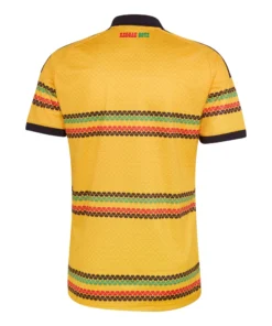 Back view of the adidas Jamaica Home Jersey 2026, showing the reggae graphic stripes and REGGAE BOYZ text on the neck.