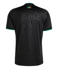 Back view of Mexico Third Jersey 2026 by adidas, solid black with green accents and no printing.