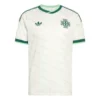 Adidas Northern Ireland Away Kit 2026, front view, off-white base with green diagonal pattern and dark green logos.