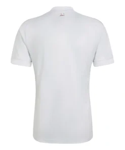 Back view of the Qatar 2026 World Cup Away Kit, clean white fabric with burgundy details, no name or number.