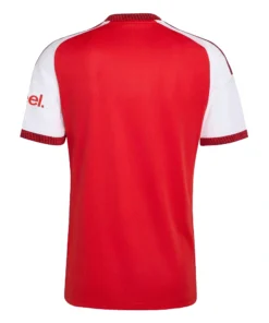 Back view of the adidas Arsenal 26/27 Home Jersey showing the red body, white sleeves, collar, and no name or number.