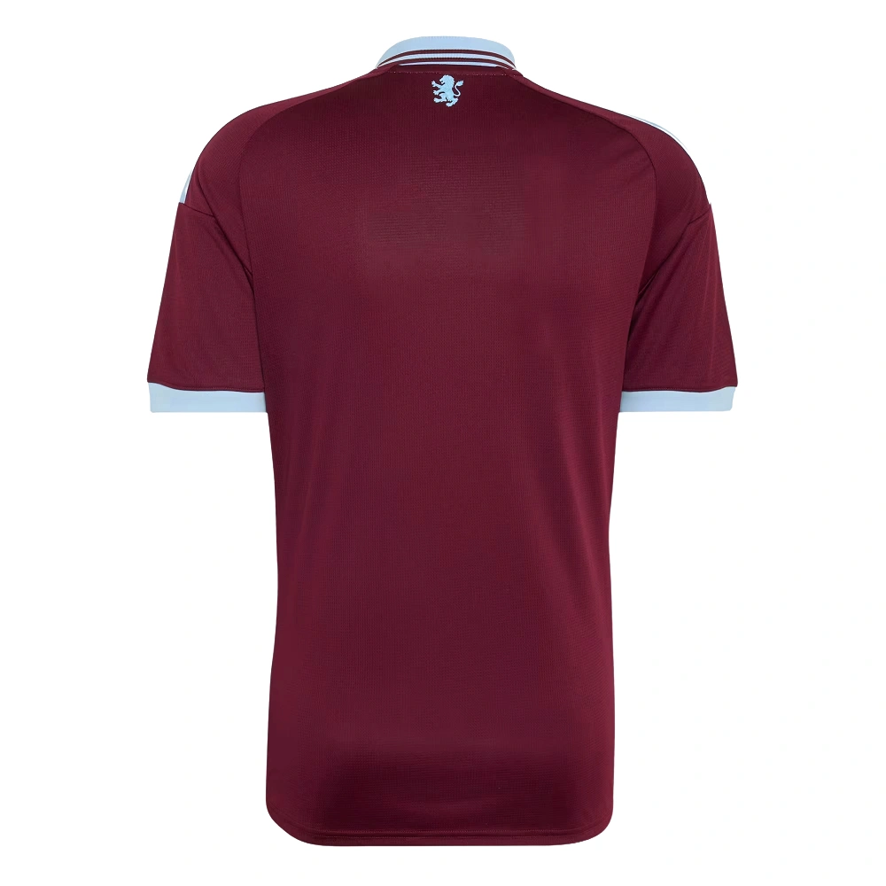 Back view of the adidas Aston Villa Home Jersey 26/27 in claret with a light blue back-neck lion and no name or number.
