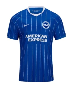 Front view of the short-sleeve Nike Brighton Home Kit 26/27 in royal blue with white pinstripes and official club crest.