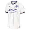 Front view of the Castore Everton Away Kit 26/27 in white with amber and royal blue pinstripes, V-neck, short sleeves.