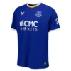 Front of the Everton Home Kit 26/27 by Castore in royal blue with yellow accents and a crewneck design.
