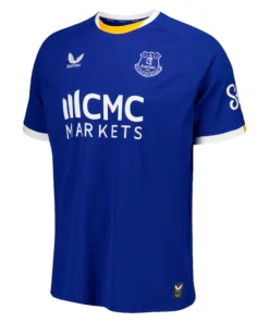 Front of the Everton Home Kit 26/27 by Castore in royal blue with yellow accents and a crewneck design.